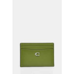 Coach carcasa din piele Essential Card Case culoarea verde imagine