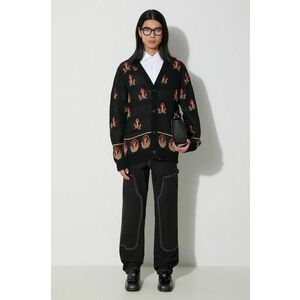 Corridor cardigan din bumbac Mushroom K12 cardigan culoarea negru, SW0106 imagine