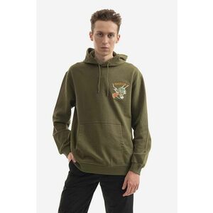 Maharishi hanorac de bumbac Force Embroidered bărbați, culoarea verde, cu glugă, cu imprimeu 8076.OLIVE-OLIVE imagine