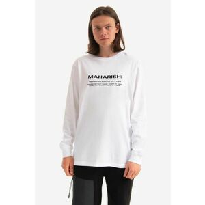 Maharishi longsleeve din bumbac Miltype Embroidered L/S T-Shirt culoarea alb, cu imprimeu 9754.WHITE-WHITE imagine