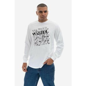 Maharishi longsleeve din bumbac culoarea alb, cu imprimeu 9923.WHITE-WHITE imagine