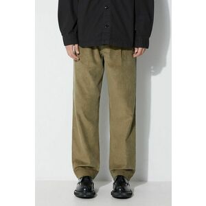 Maharishi pantaloni de catifea cord Loose Chino culoarea verde, cu fit chinos, 4568.OLIVE imagine