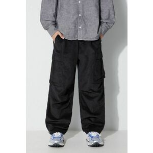 Maharishi pantaloni de catifea cord Utility Cargo Track Pants culoarea negru, cu fit cargo, 4569.BLACK imagine