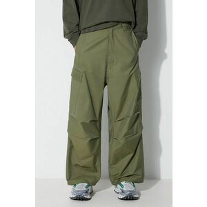 Maharishi pantaloni Oversized Tobi Cargo Snopants bărbați, culoarea verde, drept, 4615.OLIVE imagine