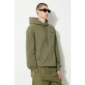 Maharishi hanorac de bumbac Dragon Bamboo Hooded Sweat barbati, culoarea verde, cu glugă, cu imprimeu, 5075.OLIVE imagine