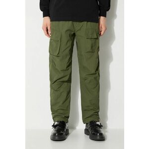 Maharishi pantaloni Veg Dyed Cargo Track Pants Japanese barbati, culoarea verde, drept, 5040.OLIVE imagine