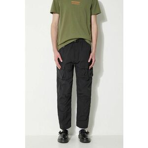 Maharishi pantaloni Veg Dyed Cargo Track Pants Japanese barbati, culoarea negru, cu fason cargo, 5040.BLACK imagine