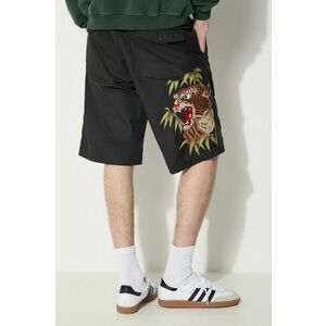 Maharishi pantaloni scurti Maha Tiger Loose Snoshorts barbati, culoarea negru, 5099.BLACK imagine