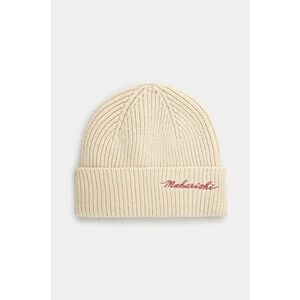 Maharishi caciula de lana Maharishi Embroidered Beanie culoarea bej, de lana, 1368.ECRU imagine