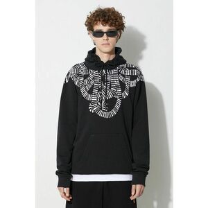 Marcelo Burlon hanorac de bumbac Snake Wings bărbați, culoarea negru, cu glugă, cu model imagine