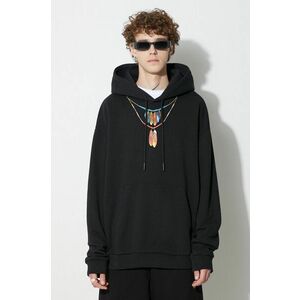 Marcelo Burlon hanorac de bumbac Feather Necklace bărbați, culoarea negru, cu glugă, cu imprimeu imagine