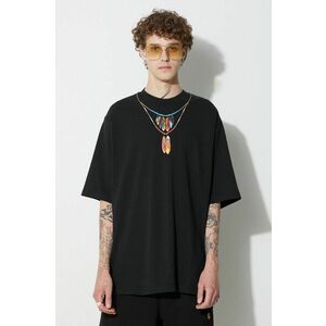 Marcelo Burlon tricou din bumbac Feathers Necklace culoarea negru, cu imprimeu imagine