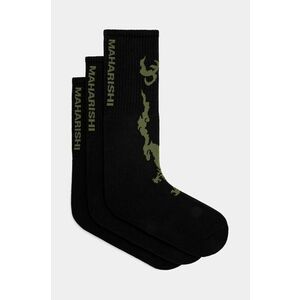 Maharishi sosete Bonsai Dragon Sport Socks 3 Pack 3-pack barbati, culoarea negru, 1402.BLACK imagine