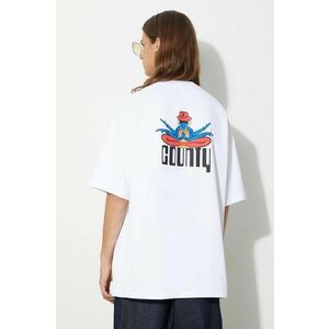 Marcelo Burlon tricou din bumbac Disco God culoarea alb, cu imprimeu imagine