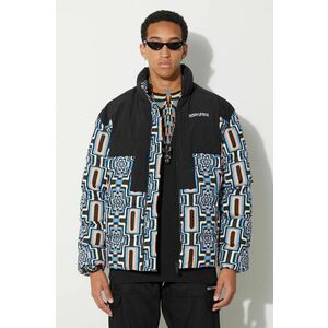 Marcelo Burlon geacă Aop Optical Cross Block bărbați, culoarea negru, de iarnă imagine