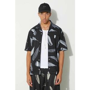 Marcelo Burlon cămașă din bumbac Aop Wind Feather Hawaii bărbați, culoarea negru, relaxed imagine