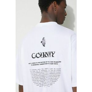 Marcelo Burlon tricou din bumbac County Manifesto bărbați, culoarea alb, cu imprimeu, CMAA054S24JER0080110 imagine