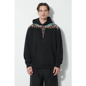 Marcelo Burlon hanorac de bumbac Grizzly Wings Regular Hoodie barbati, culoarea negru, cu glugă, cu imprimeu, CMBB007S24FLE0021020 imagine