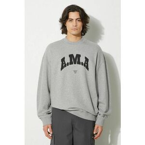 Marcelo Burlon hanorac de bumbac Ama Comfort Crewneck barbati, culoarea gri, cu imprimeu, CMBA097F24FLE0030810 imagine