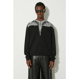 Marcelo Burlon hanorac de bumbac Icon Wings Regular Crewneck barbati, culoarea negru, cu imprimeu, CMBA009F24FLE0011006 imagine