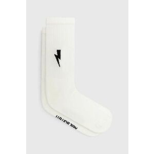 Neil Barett șosete BOLT COTTON SKATE SOCKS culoarea alb, PBAC116.C9400.238 imagine