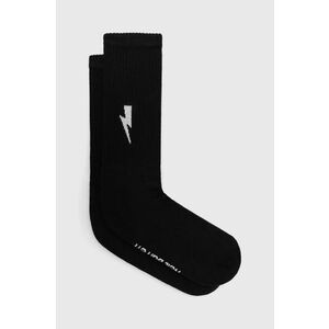 Neil Barett șosete BOLT COTTON SKATE SOCKS culoarea negru, PBAC116.C9400.514 imagine