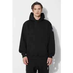 Neil Barrett bluza Easy Drop Shoulder Double Bolts Hoodie barbati, culoarea negru, cu glugă, neted, MY72212R-Y514-001N imagine