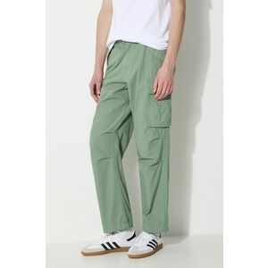 thisisneverthat pantaloni de bumbac culoarea verde, drept, TN241WPARP02 imagine