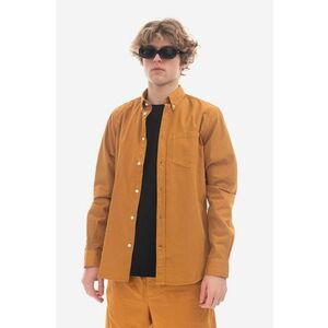 Norse Projects cămașă din bumbac Anton Light Twill bărbați, culoarea portocaliu, cu guler button-down, regular N40.0790.8127-8127 imagine