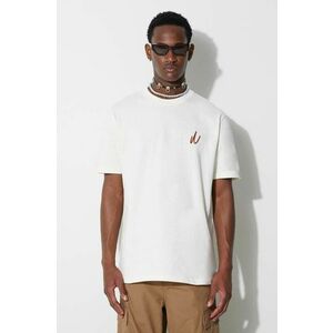 Norse Projects tricou din bumbac Johannes Organic Chain Stitch Logo T-shirt culoarea bej, cu imprimeu N01.0648.0957 imagine