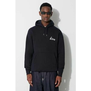 Norse Projects hanorac de bumbac Arne Relaxed Organic Chain Stitch Logo Hoodie bărbați, culoarea bleumarin, cu glugă, cu imprimeu N20.1358.7004 imagine