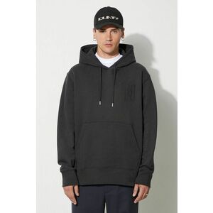 Norse Projects hanorac de bumbac Arne Relaxed Organic Brushed Fleece N Logo Hoodie bărbați, culoarea negru, cu glugă, uni N20.1354.9999 imagine