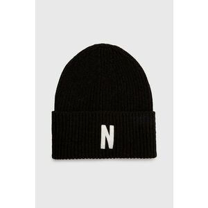 Norse Projects căciulă de lână Merino Lambswool Rib N Logo Beanie culoarea maro, de lână, N95-0953-1037 imagine