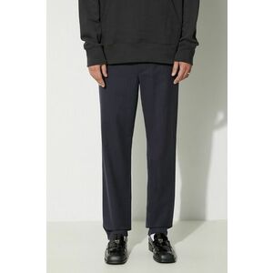 Norse Projects pantaloni din lână Ezra Relaxed Cotton Wool Twill Trouser culoarea bleumarin, cu fit chinos, N25-0391-7004 imagine