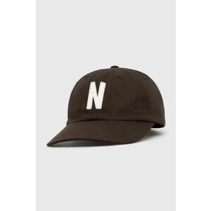 Norse Projects șapcă de baseball din bumbac Felt N Twill Sports Cap culoarea maro, cu imprimeu, N80.0128.2022 imagine