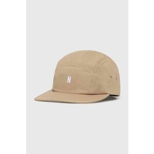 Norse Projects șapcă de baseball din bumbac Twill 5 Panel Cap culoarea bej, neted, N80.0126.0966 imagine