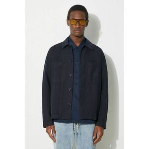 Norse Projects geacă cu aspect de cămașă Tyge Cotton Linen culoarea albastru marin, de tranzitie, oversize, N50.0244.7004 imagine