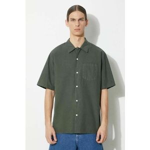 Norse Projects camasa Carsten Cotton Tencel barbati, culoarea verde, cu guler clasic, regular, N40.0579.8022 imagine