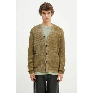 Norse Projects cardigan din lână Loki Wool Cotton Rib Cardigan culoarea verde, N45.0618.8096 imagine