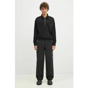 Norse Projects hanorac de bumbac Ketel Relaxed Organic NORSE Logo Half Zip barbati, culoarea negru, neted, N20.1369.9999 imagine