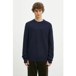 Norse Projects pulover de lână Henning Merino Crew bărbați, culoarea bleumarin, N45.0561.7004 imagine