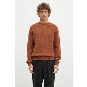 Norse Projects pulover de lână Birnir Brushed Lambswool bărbați, culoarea maro, N45.0520.4001 imagine