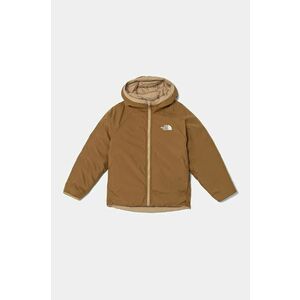 The North Face geaca reversibila pentru copii REVERSIBLE PERRITO HOODED JACKET culoarea galben, NF0A88TWLK51 imagine