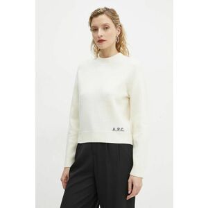 A.P.C. pulover de lana pull esther femei, culoarea bej, WVBDK.F23373 imagine