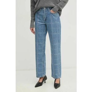 Pepe Jeans jeansi STRAIGHT JEANS HW GLITTER femei high waist, PL204832 imagine