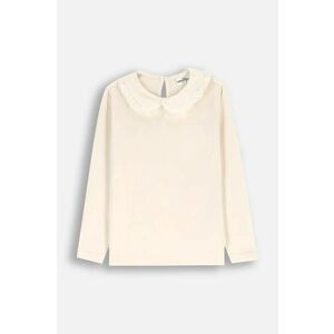 Coccodrillo longsleeve din bumbac pentru copii culoarea bej, cu guler, ELEGANT JUNIOR GIRL imagine