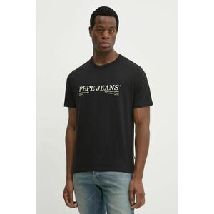 Pepe Jeans tricou din bumbac DYLAN TEE barbati, culoarea negru, cu imprimeu, PM509728 imagine