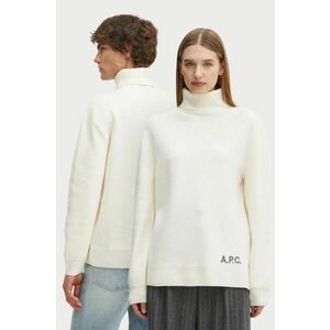 A.P.C. pulover de lana pull walter culoarea bej, cu guler, WVBDJ.M23248 imagine