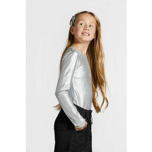 Coccodrillo longsleeve copii culoarea argintiu, ELEGANT PARTY GIRL imagine