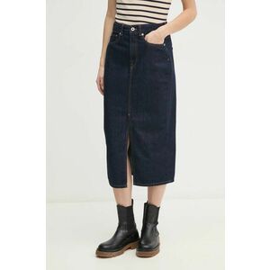 Pepe Jeans fustă din denim MIDI SKIRT HW culoarea bleumarin, midi, dreaptă, PL901186AB2 imagine